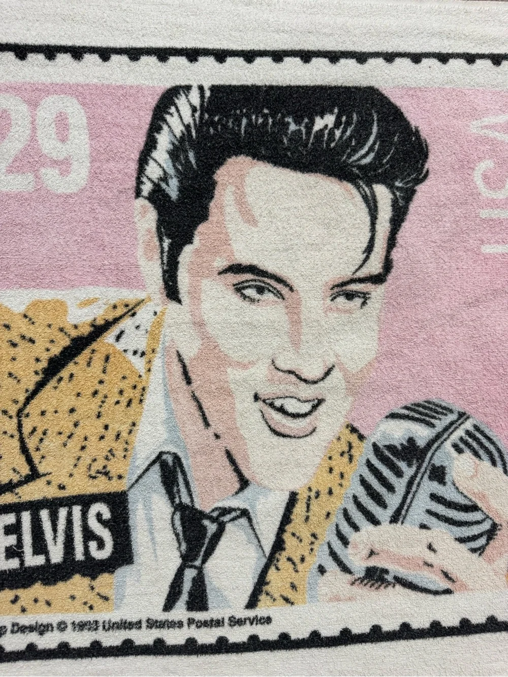 Vtg Elvis Presley Stamp Beach Towel